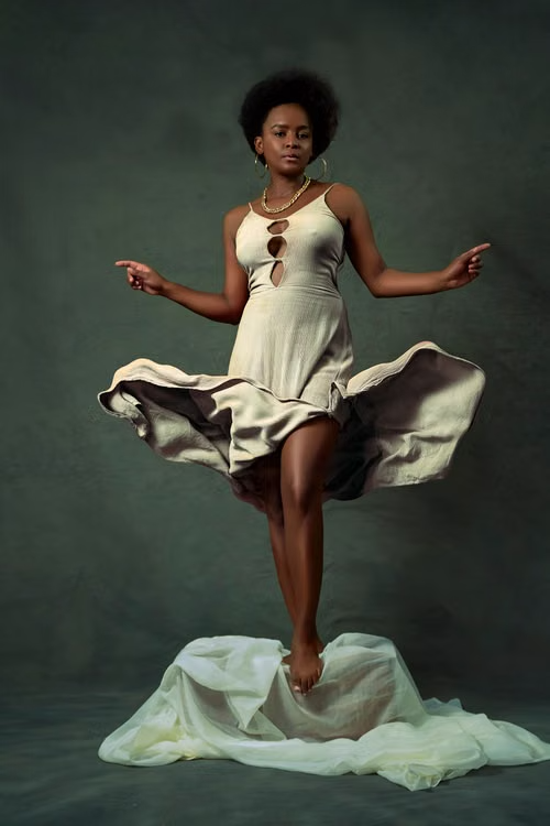Original input image for Orange cape fashion reveal