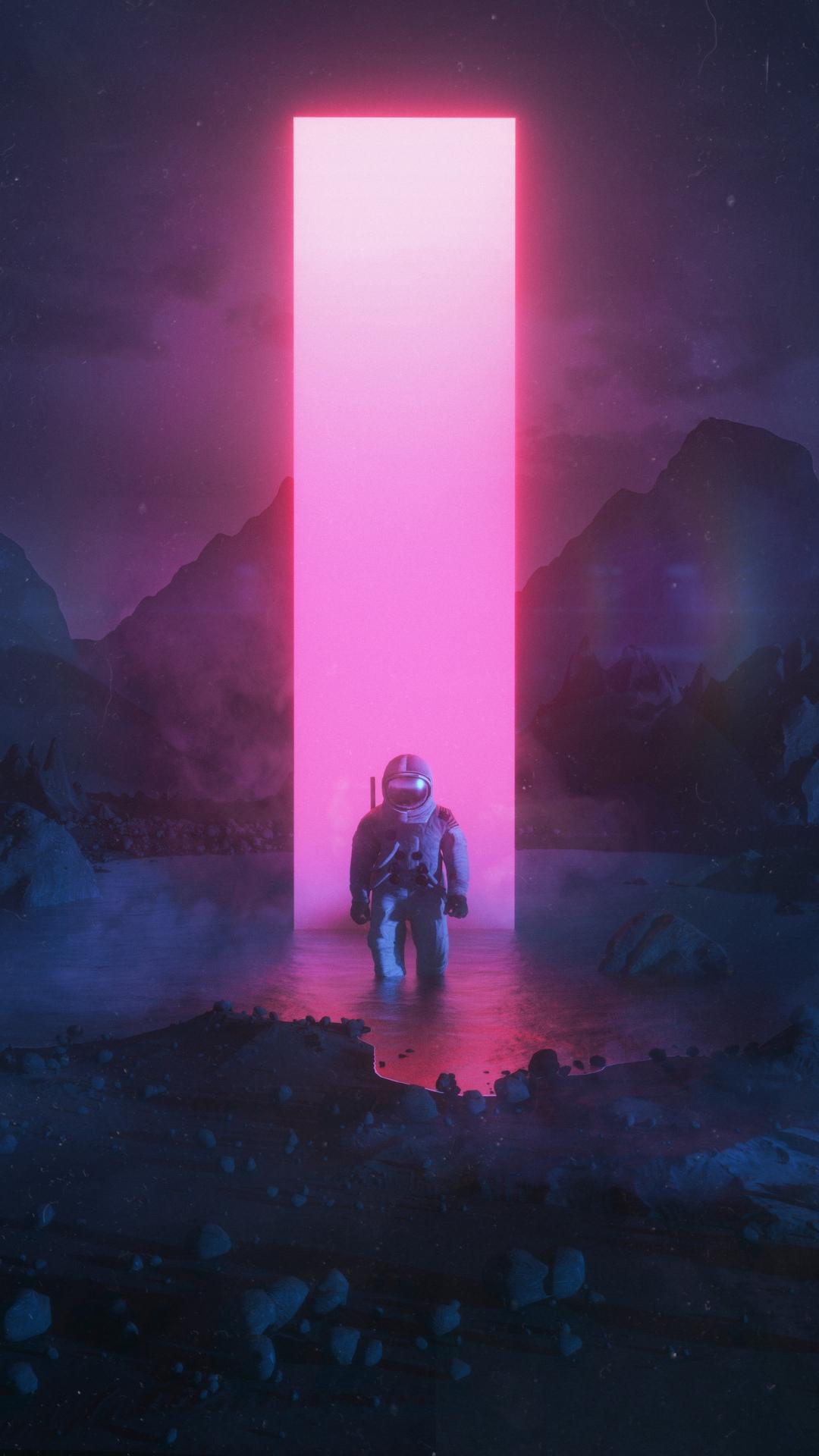 Original input image for Astronaut and the awakening monolith